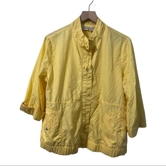 Chico's Zenergy Yellow Lightweight 100% Nylon Jacket Size Large / 12 - Picture 1 of 6